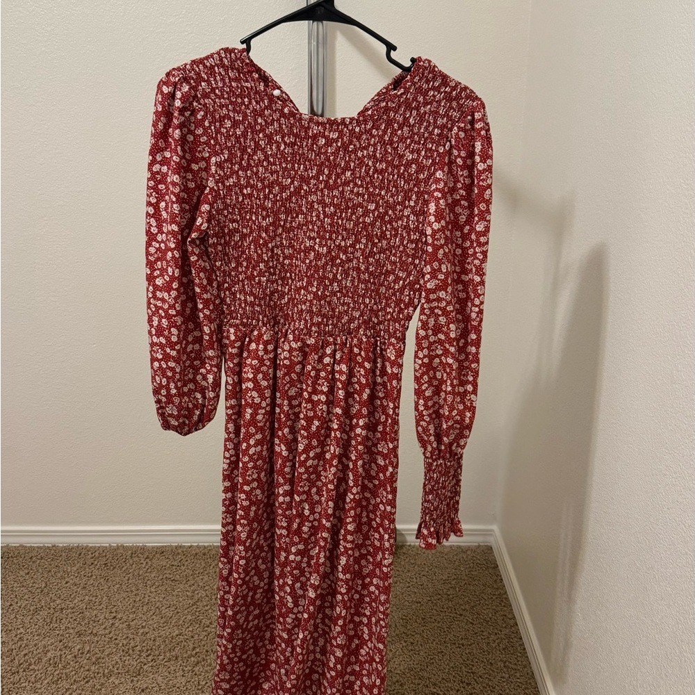 SHEIN Red Floral Maxi Dress